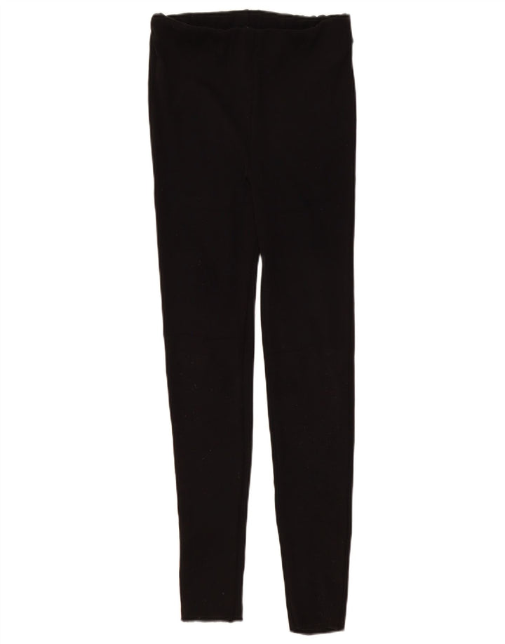 Zara Damen Leggings UK 12 Medium Schwarz Polyester