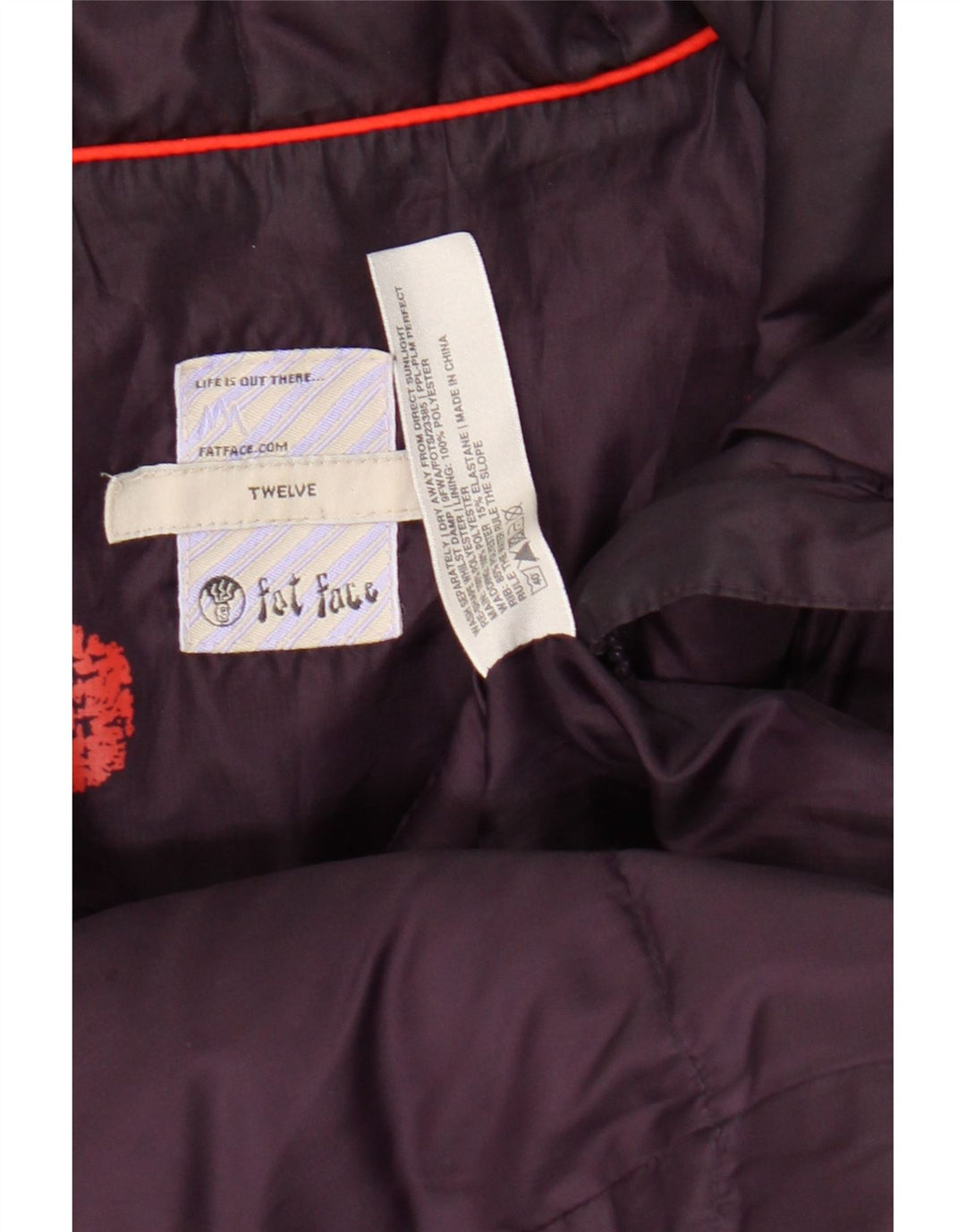 Fat Face Damen Crop Wattierte Jacke UK 12 Medium Lila Polyester