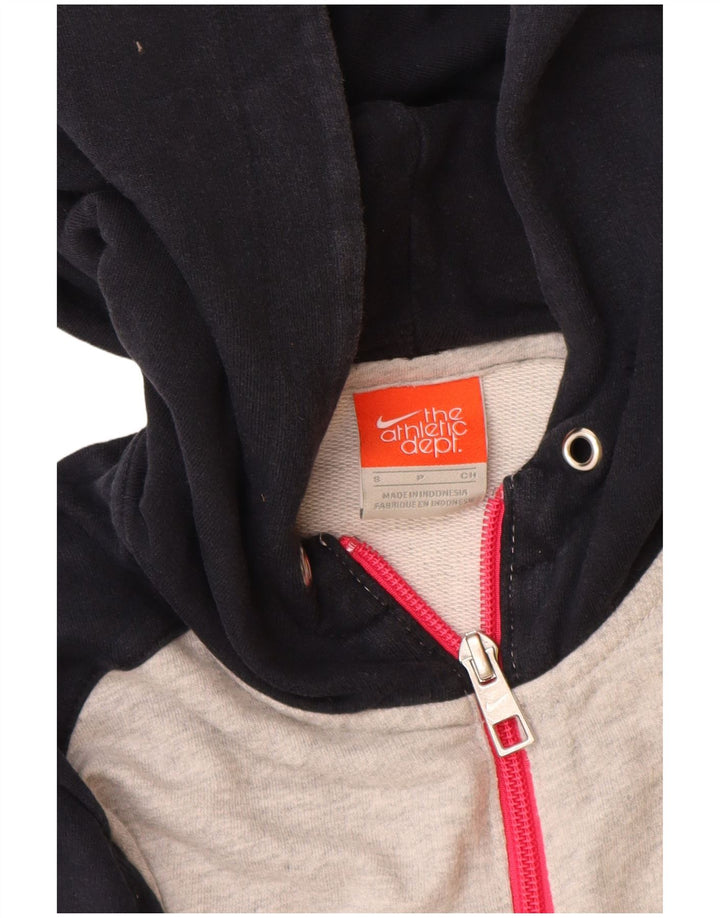 Nike Damen-Kapuzenpullover mit Reißverschluss, Gr. 10, Größe S, Grau, Farbblock