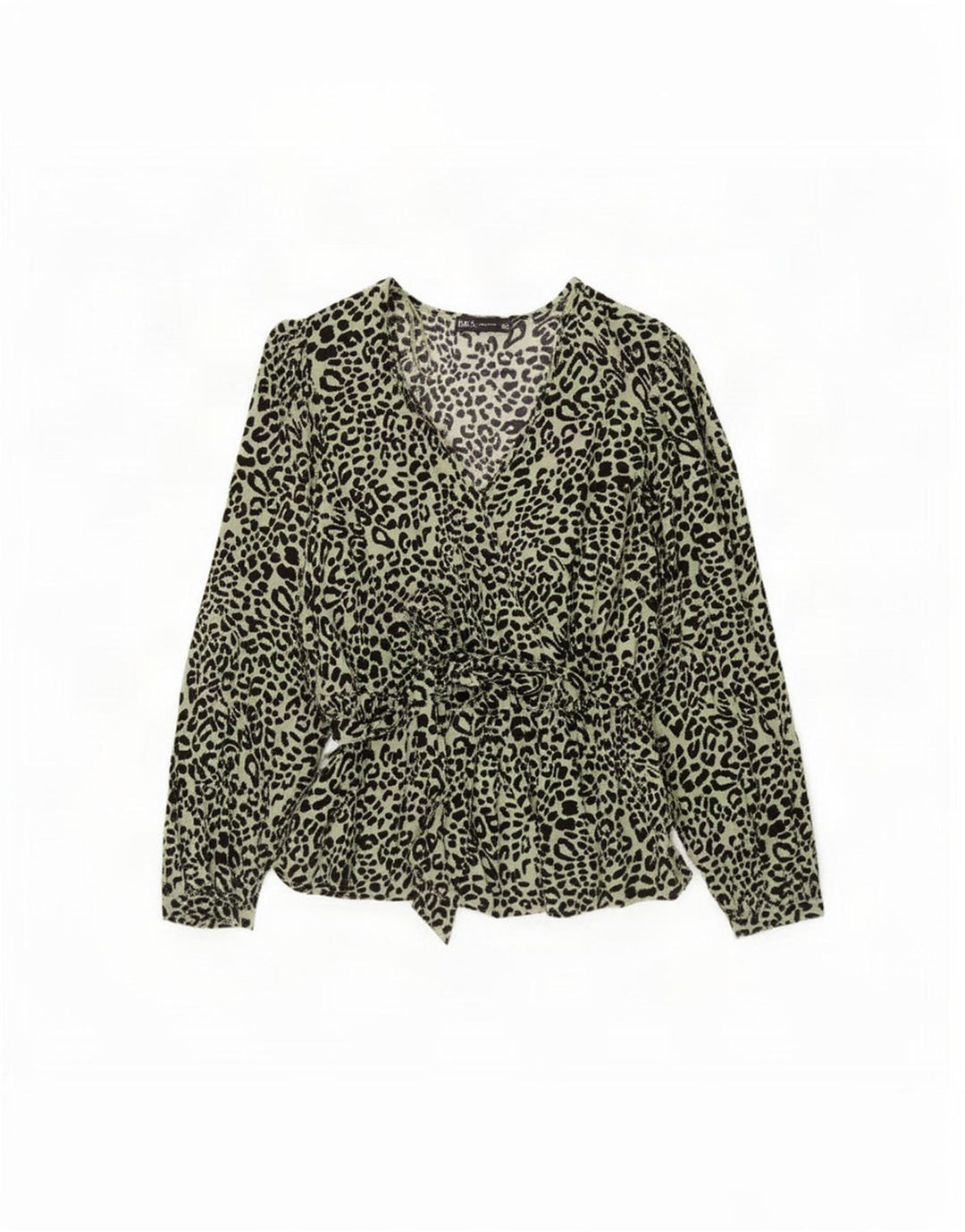 Marks & Spencer Damen Blusenoberteil UK 12 Mittelgrüner Animal-Print