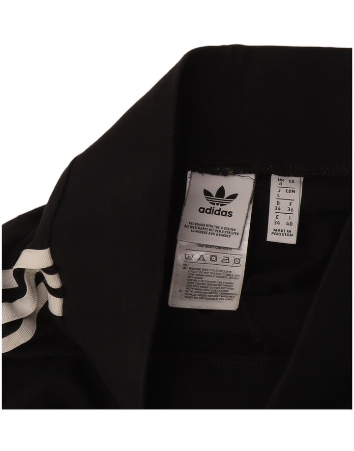 Adidas Damen Leggings UK 8 Small Schwarz Baumwolle