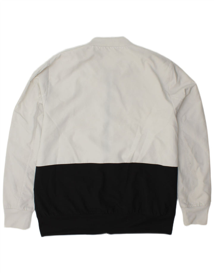 ADIDAS Herren-Trainingsanzug mit grafischem Oberteil, großes, weißes Farbblock-Polyester