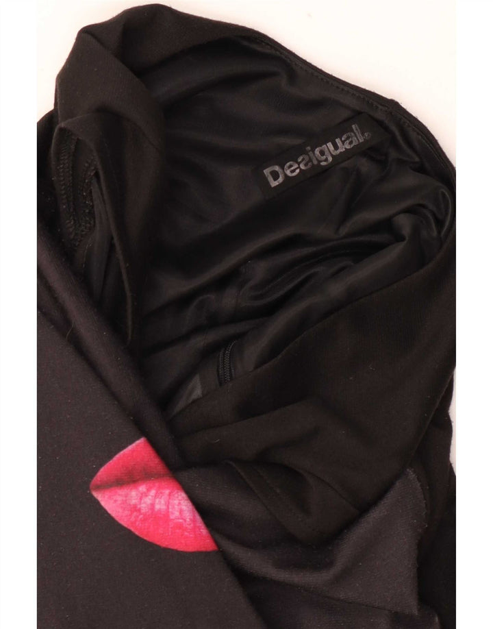 Desigual Damen Graphic Etuikleid UK 12 Medium Schwarz