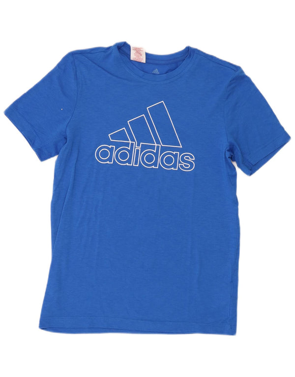 Adidas Jungen Climalite Graphic T-Shirt Top 13-14 Jahre Large Blau Polyester