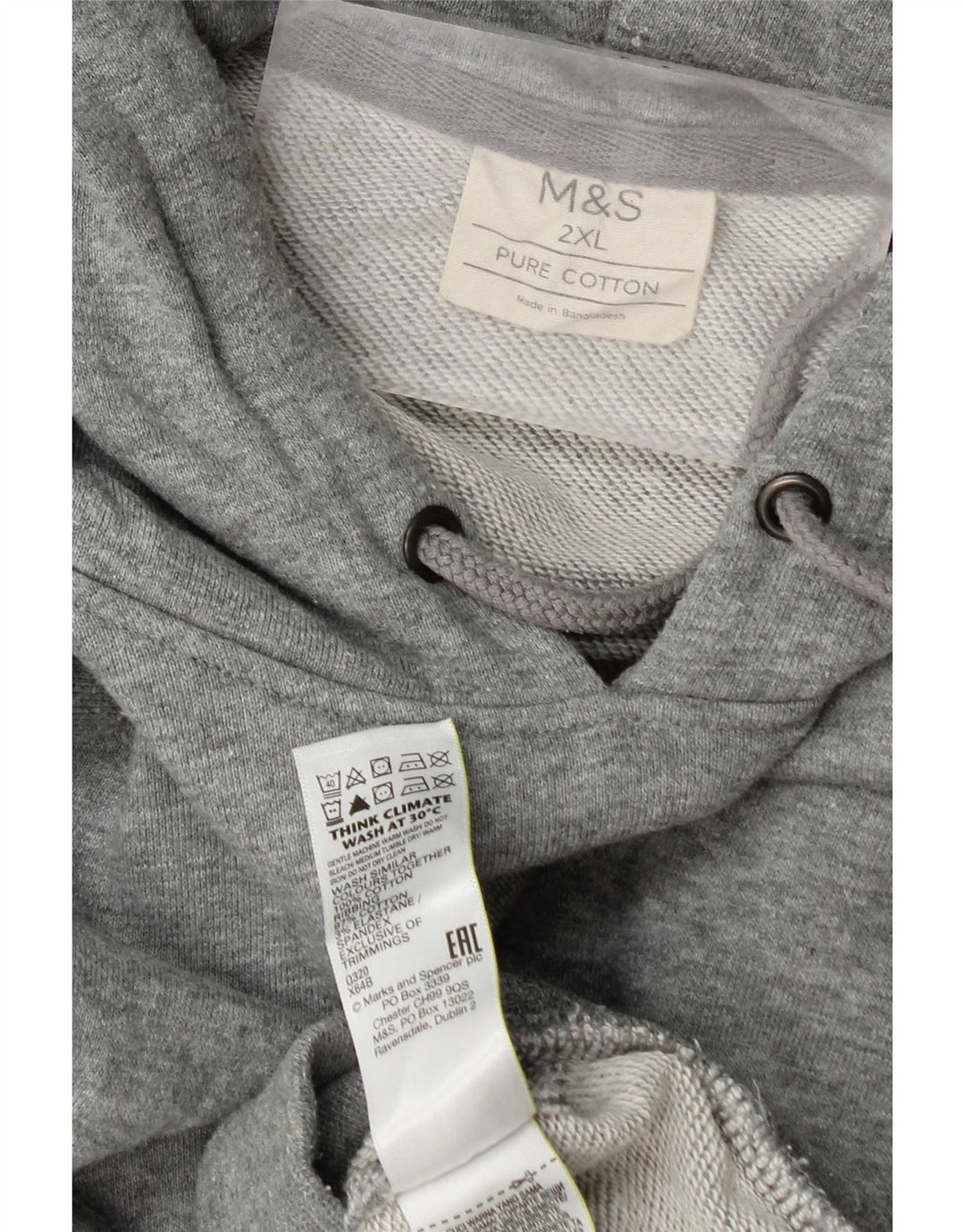 Marks & Spencer Herren Kapuzenpullover 2XL Grau Baumwolle