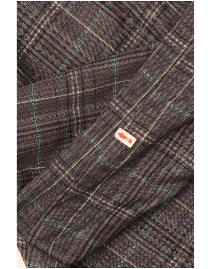 Gianluca Lorenzi Herren 2-Knopf-Blazerjacke IT 56 3XL grau karierte Wolle