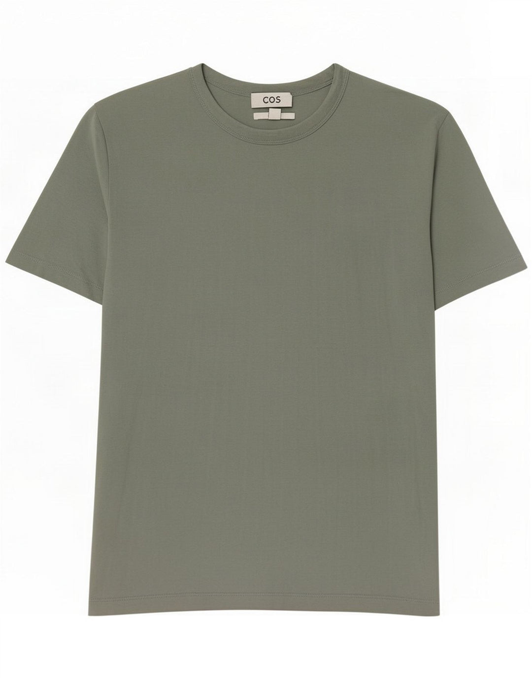 Cos Herren-T-Shirt mit normaler Passform, mittelgrüne Baumwolle
