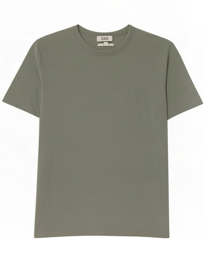 Cos Herren-T-Shirt mit normaler Passform, mittelgrüne Baumwolle