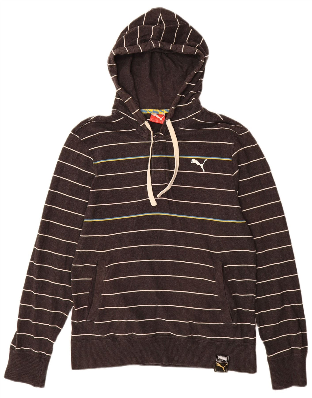 PUMA Herren Kapuzenpullover, klein, grau gestreift