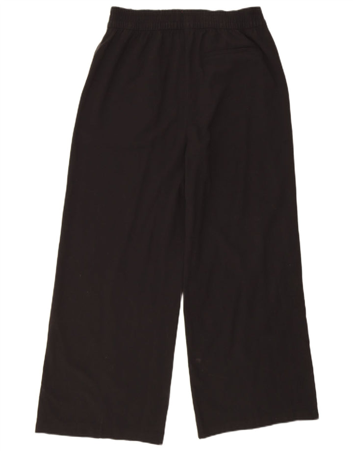 Marks & Spencer Damen Hose mit weitem Bein UK 12 Medium W30 L28 Schwarz