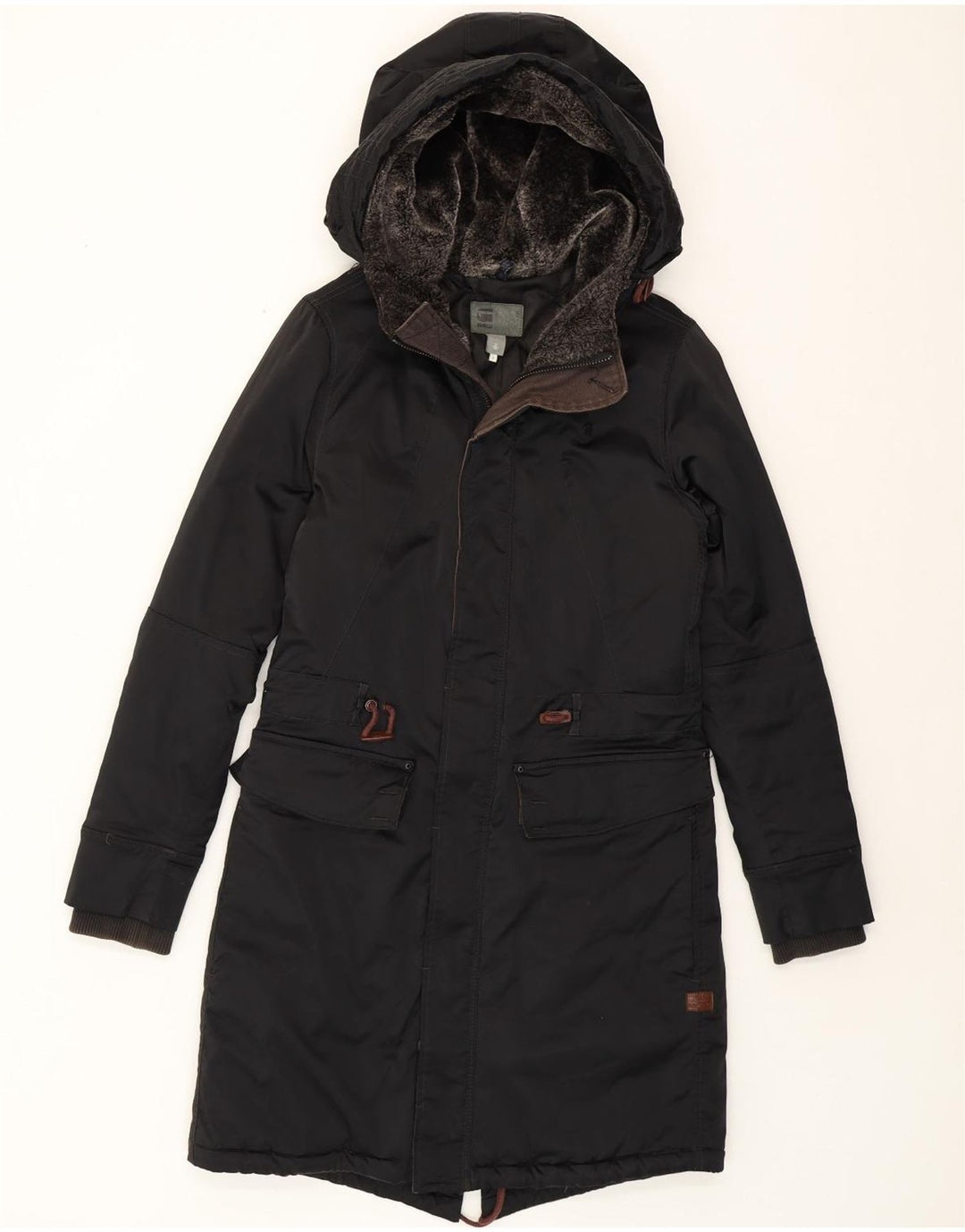 G-STAR Damen-Parkajacke mit Kapuze, UK 14, mittelschwarz