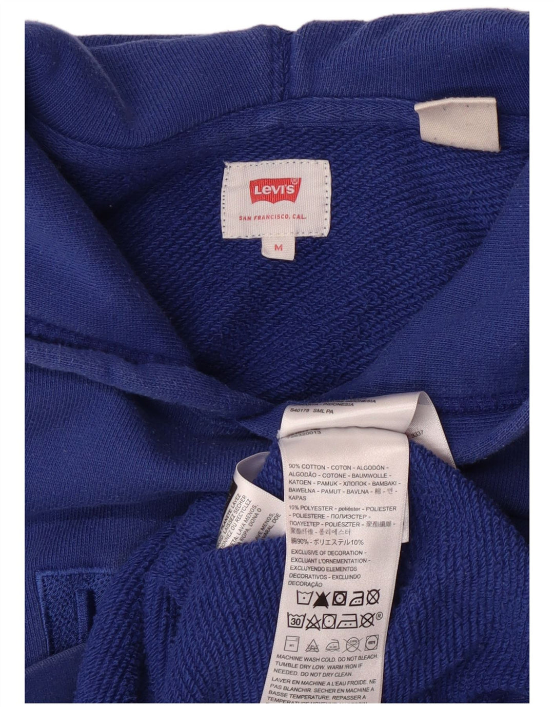 Levi's Herren-Kapuzenpullover mit Grafik, mittelblaue Baumwolle