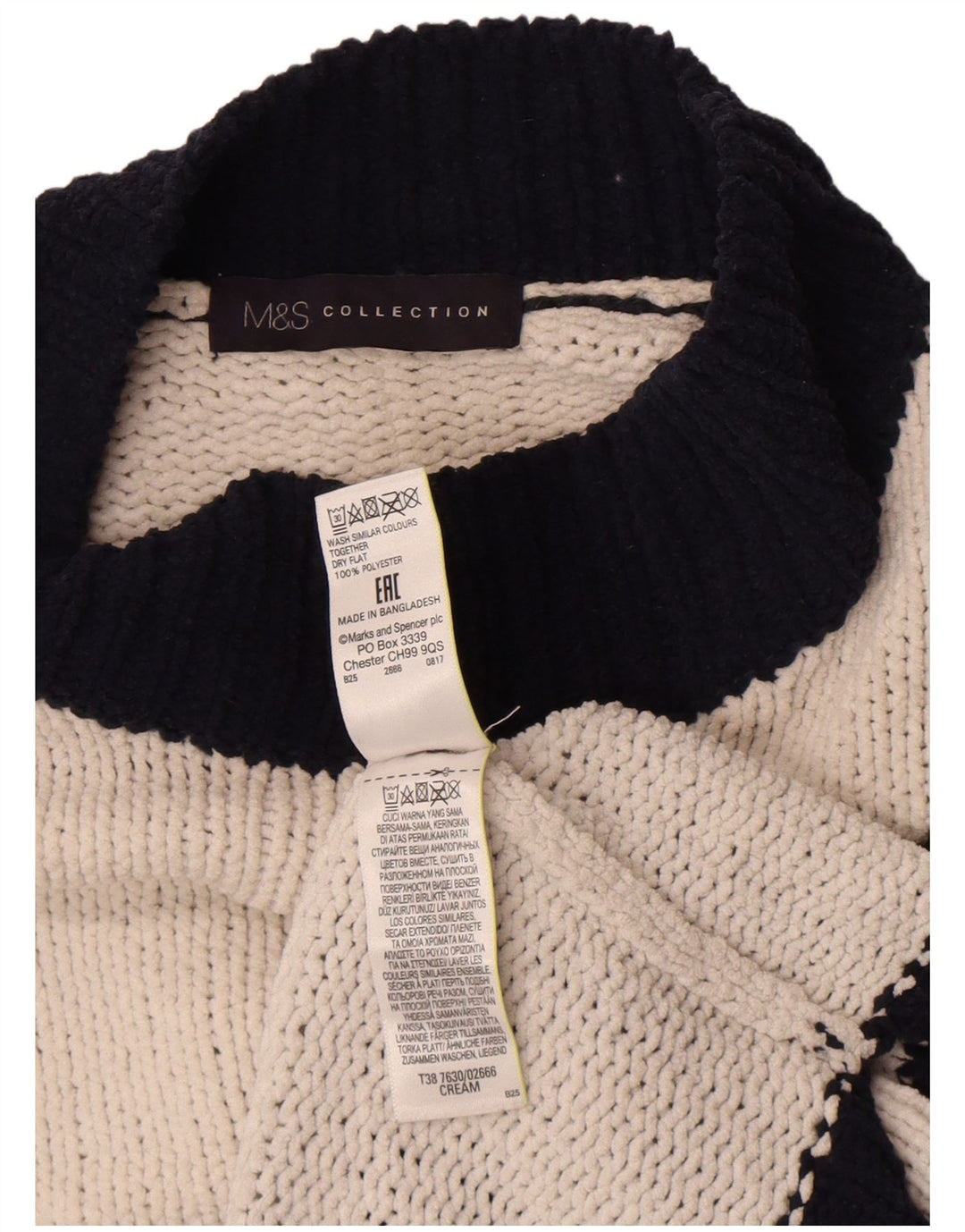 Marks & Spencer Damen-Pullover mit Rollkragen, UK 14, Mittelweiß