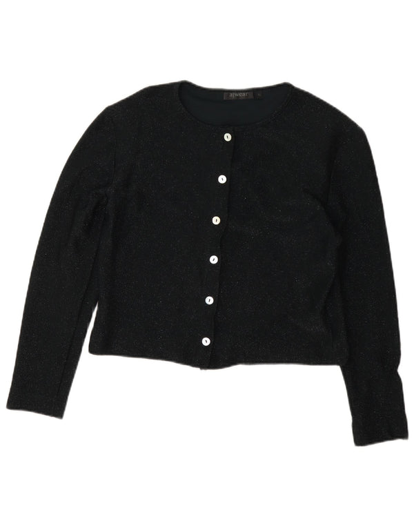 A Wear Damen Crop Cardigan Top UK 10 Small Schwarz meliert