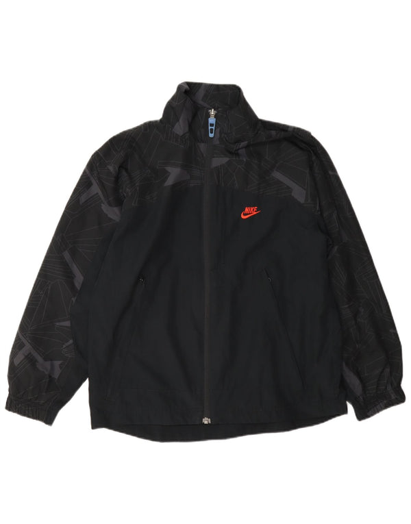Nike Jungen-Trainingsanzug-Top-Jacke, 10–11 Jahre, mittelgroß, Marineblau, geometrisch