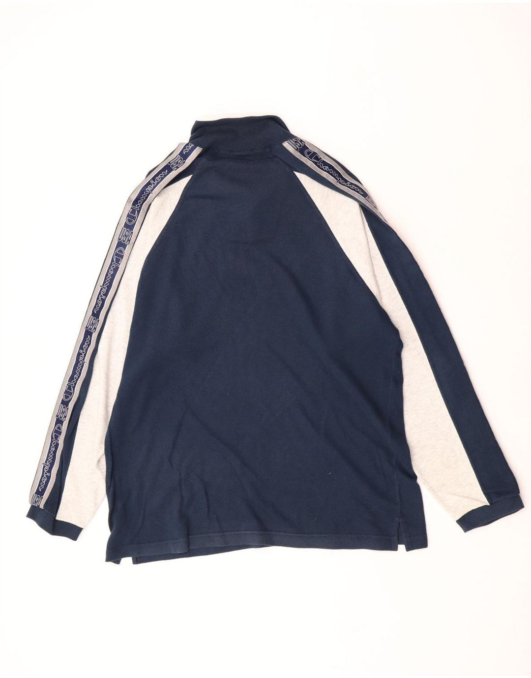 Champion Herren-Oberteil mit Reißverschluss und Grafik, langärmlig, groß, Marineblau, Farbblock