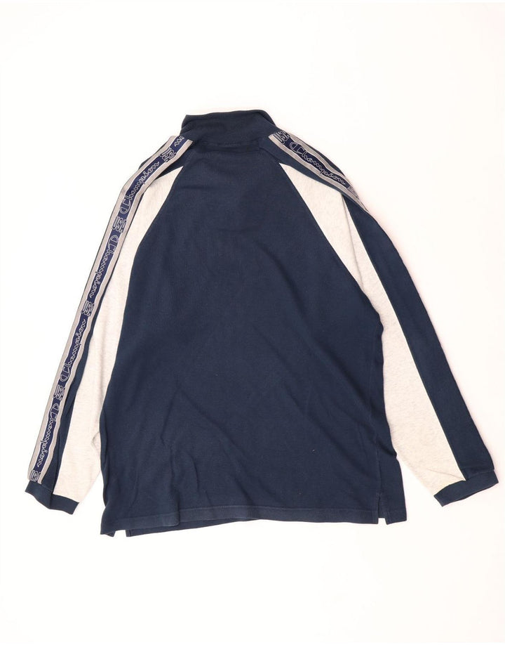 Champion Herren-Oberteil mit Reißverschluss und Grafik, langärmlig, groß, Marineblau, Farbblock