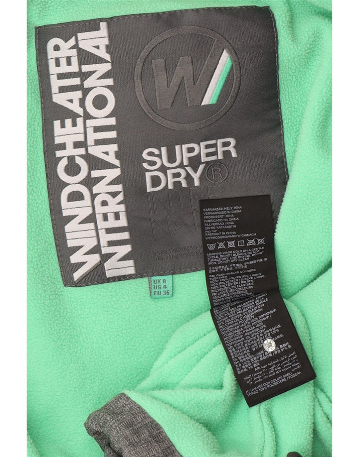 SUPERDRY Damen The Windcheater Graphic Windjacke UK 8 Small Grau