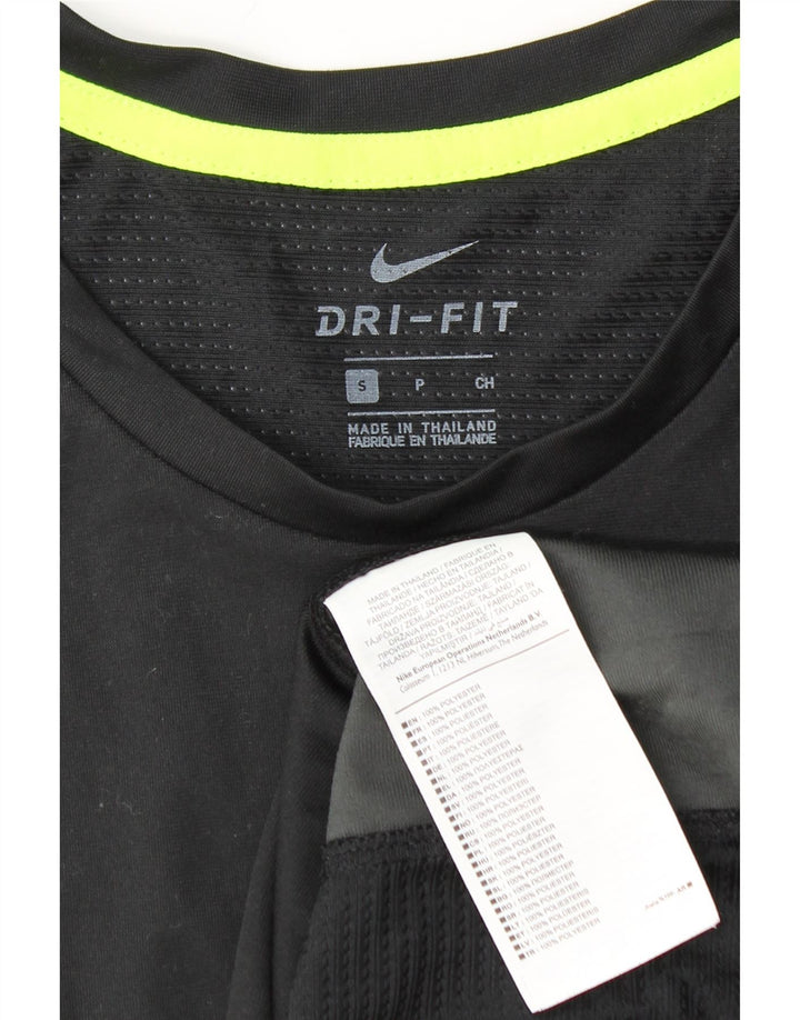 NIKE Womens Dri Fit Vest Top UK 10 Small Black Colourblock Polyester