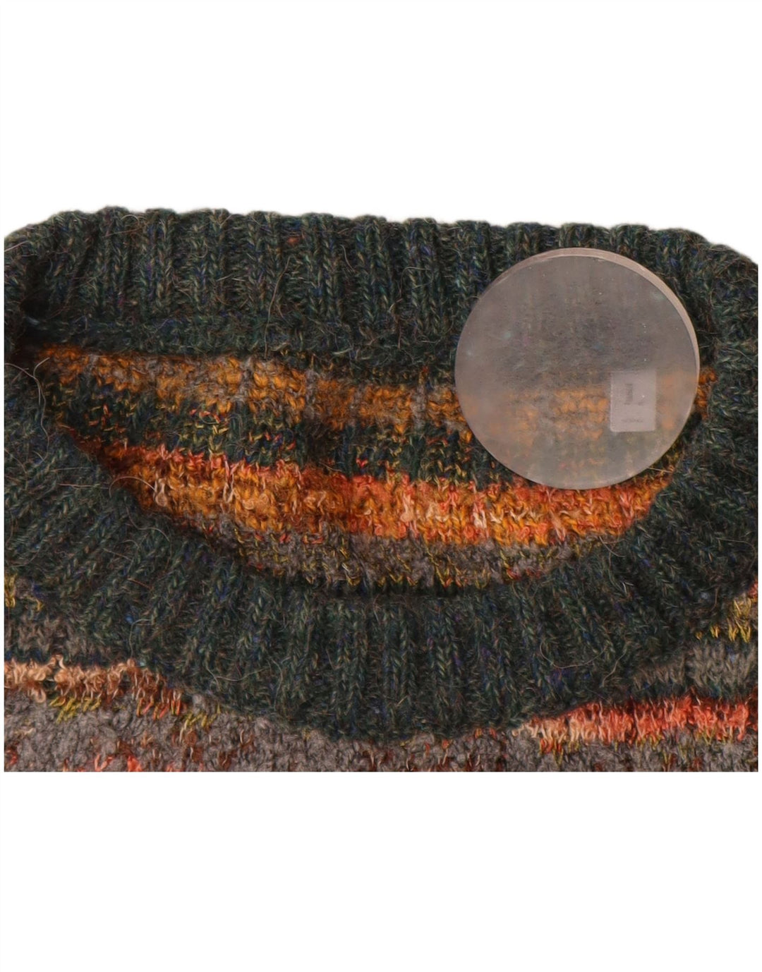 Vintage Herren Pullover mit Rundhalsausschnitt, groß, grau gestreift