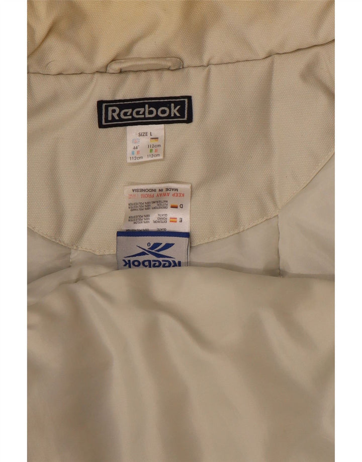 Reebok Herren gepolsterte Jacke UK 40 Large Marineblau Nylon
