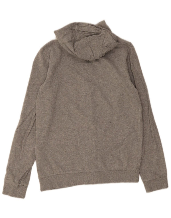 Napapijri Jungen-Kapuzenpullover mit grafischem Reißverschluss, 15–16 Jahre, graue Baumwolle