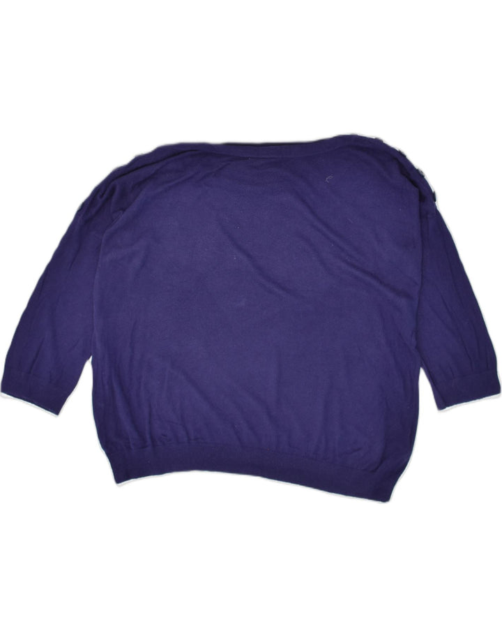 BANANA REPUBLIC Womens Boat Neck Jumper Sweater UK 16 Large Navy Blue | Vintage Banana Republic | Thrift | Second-Hand Banana Republic | Used Clothing | Messina Hembry 