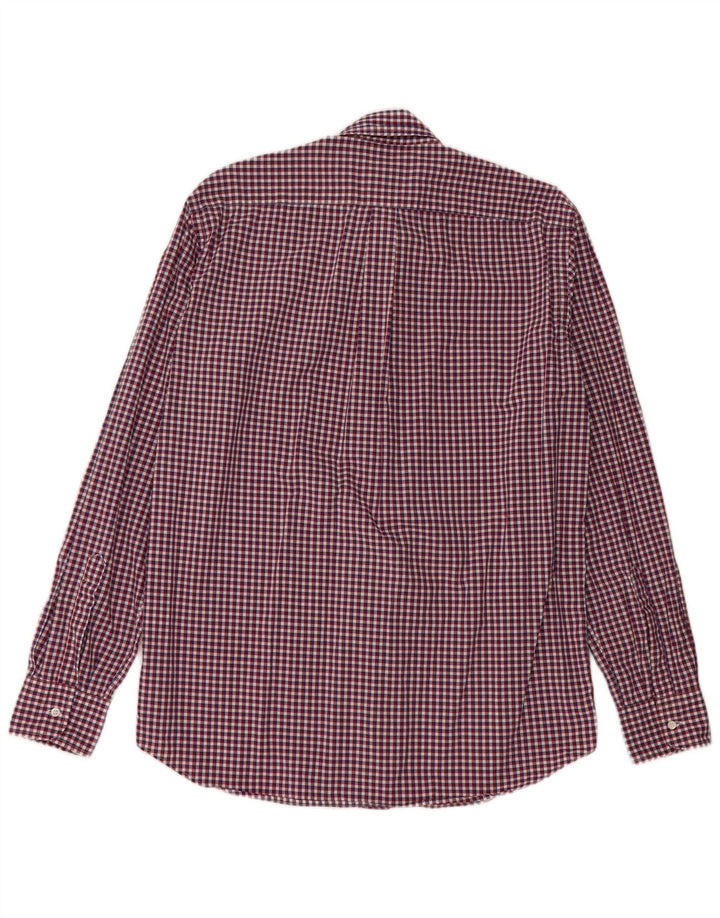 Aspesi Herrenhemd Größe 41 16 Große rote Gingham-Baumwolle
