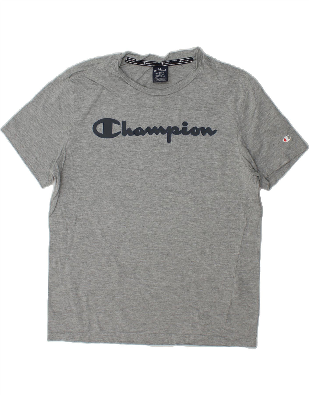 CHAMPION Mens Graphic T-Shirt Top Medium Grey Cotton Vintage Champion and Second-Hand Champion from Messina Hembry 