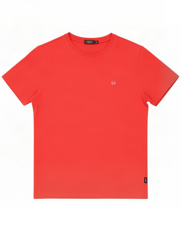 Liu Jo Herren T-Shirt Top Mittelrote Baumwolle