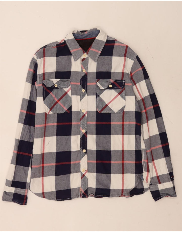 Tommy Hilfiger Herren-Flanellhemd XL, blau kariert, Baumwolle