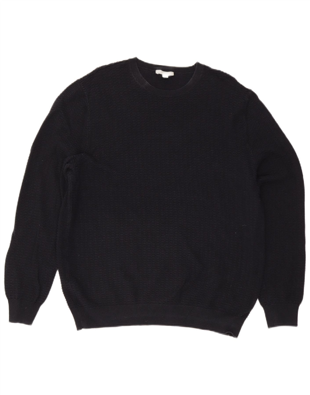 Cos Herren-Pullover mit Rundhalsausschnitt, XL, marineblaue Baumwolle