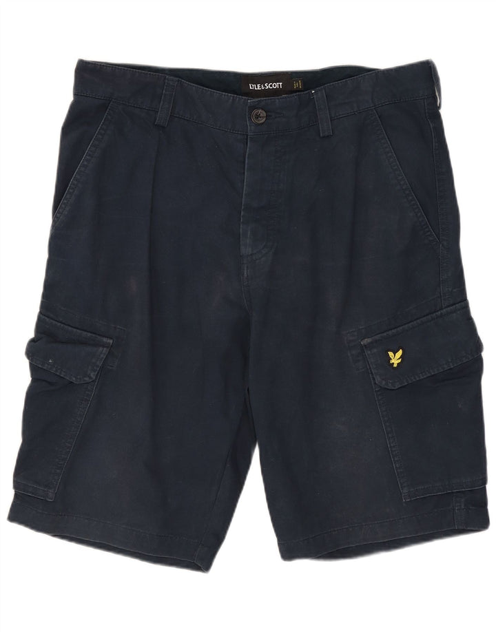 Lyle & Scott Herren-Cargoshorts W30, mittelmarineblaue Baumwolle