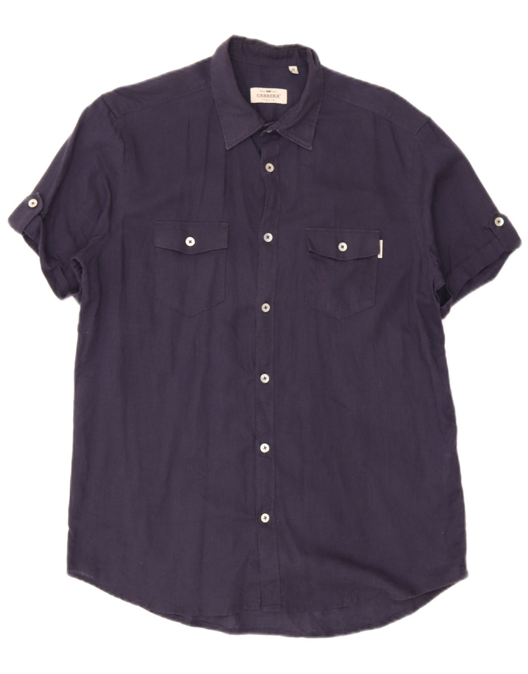 Carrera Herrenhemd Medium Marineblau Leinen