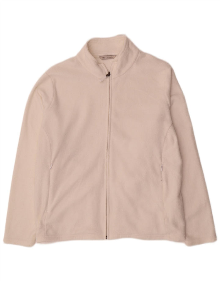 Marks & Spencer Damen Fleecejacke UK 24 4XL Weiß Polyester