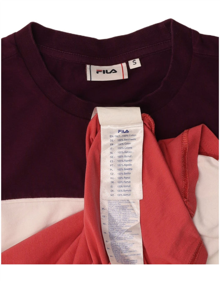 FILA Grafik-T-Shirt für Damen, UK 10, Größe S, mehrfarbig, Farbblock
