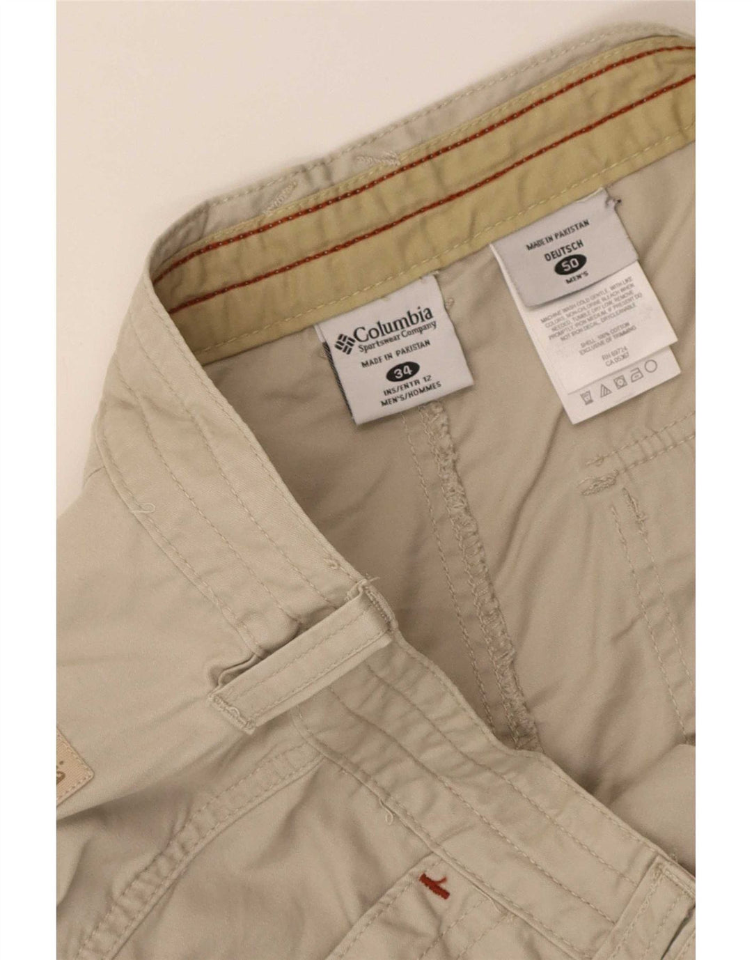 Columbia Herren Cargoshorts W34 Large Beige Baumwolle