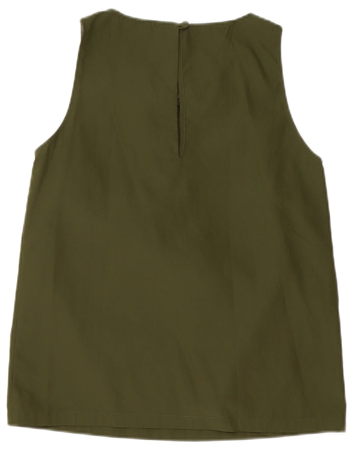 MOSCHINO Womens Sleeveless Blouse Top IT 40 Small Khaki Polyester