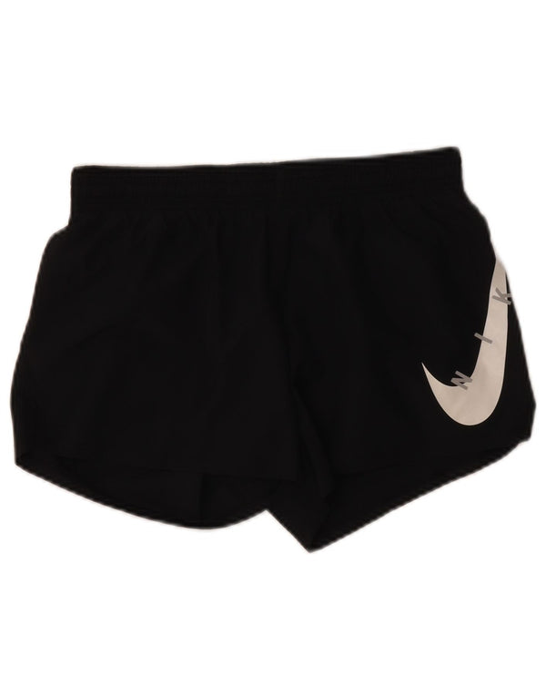 Nike Damen Dri Fit Graphic Sport Shorts UK 10 Small Schwarz Polyester