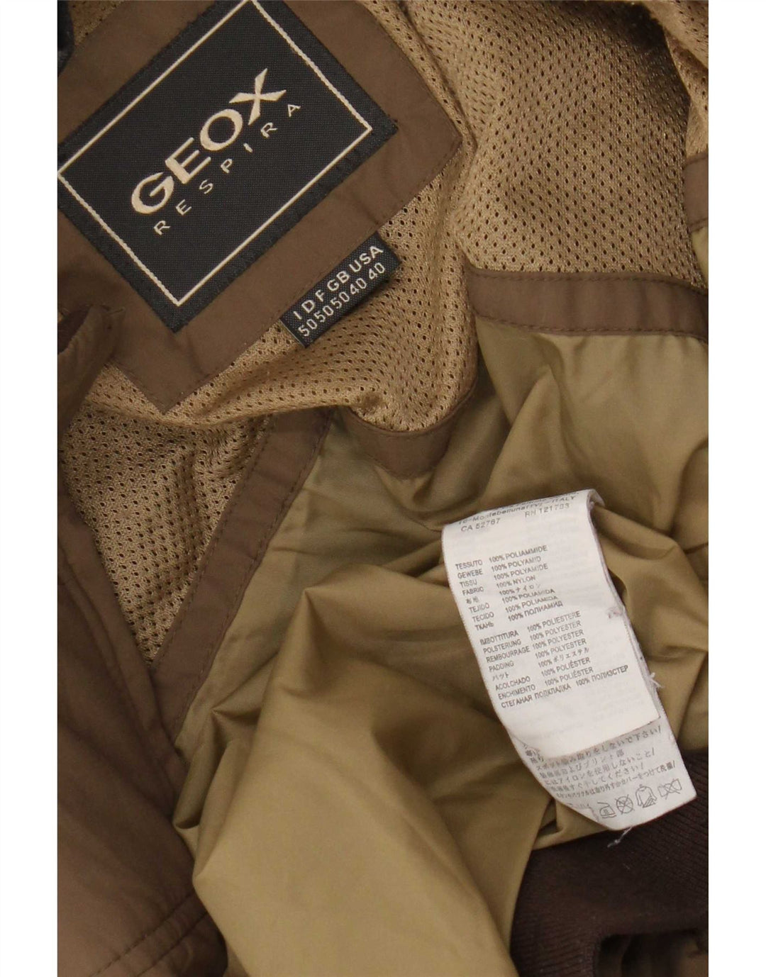 Geox Herren Respira Bomberjacke IT 50 Großes braunes Polyamid