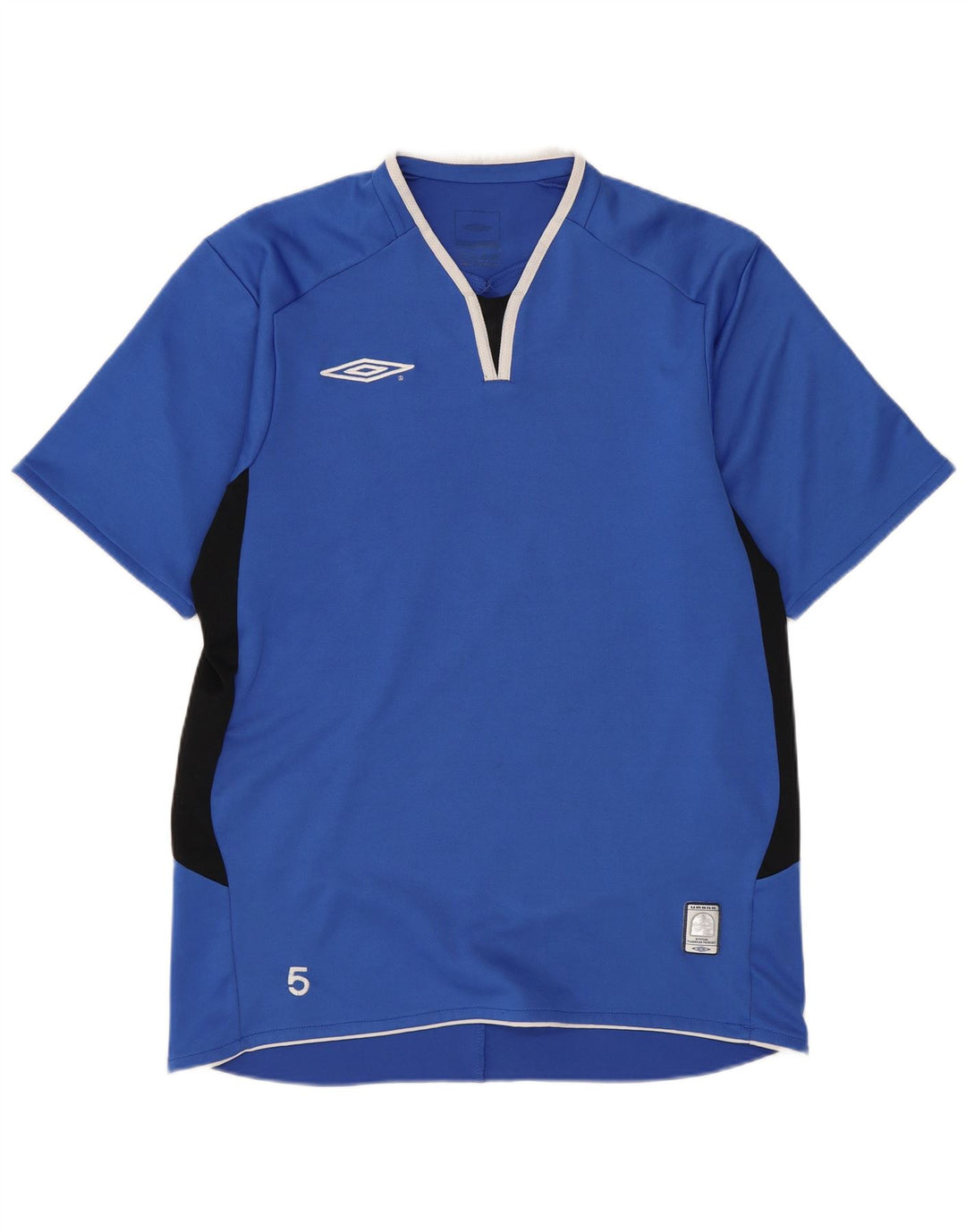 Lotto Herren-T-Shirt-Oberteil aus mittelblauem Colourblock-Polyester
