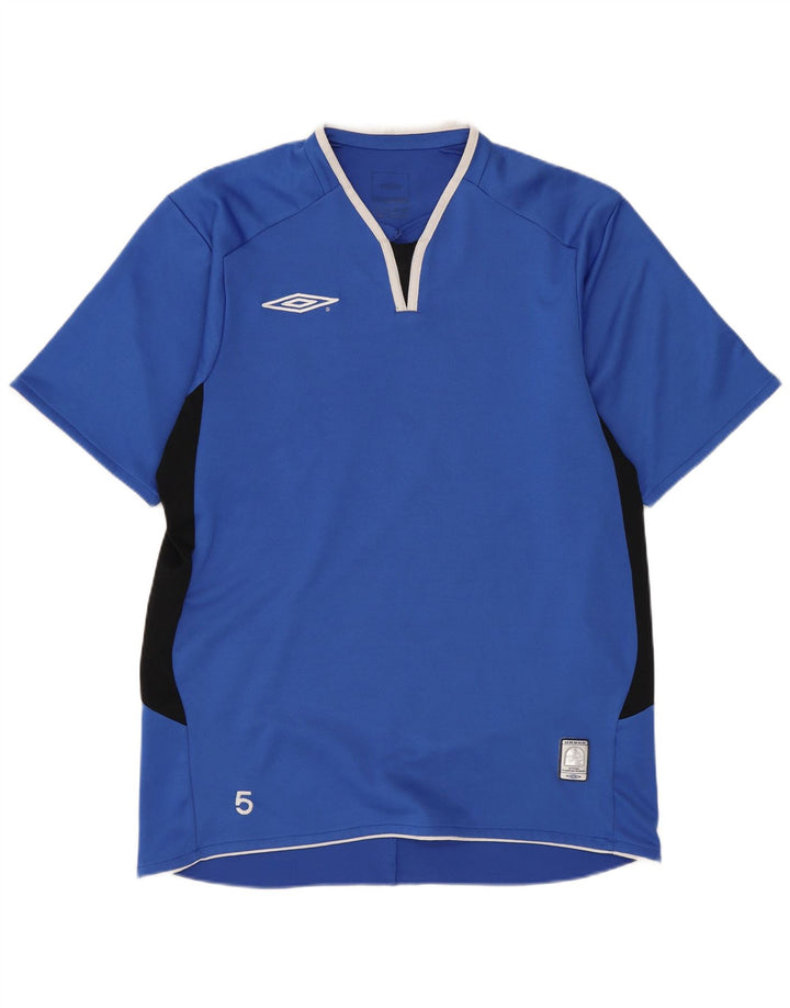 Lotto Herren-T-Shirt-Oberteil aus mittelblauem Colourblock-Polyester
