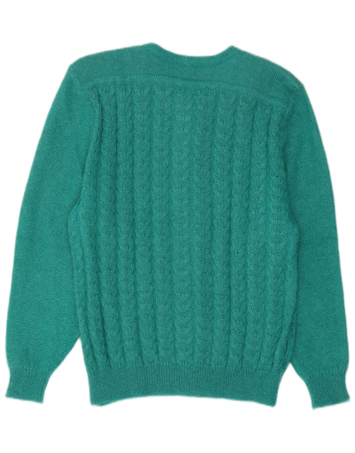 Vintage Damen Cardigan Pullover IT 44 Mittelgrün Mohair