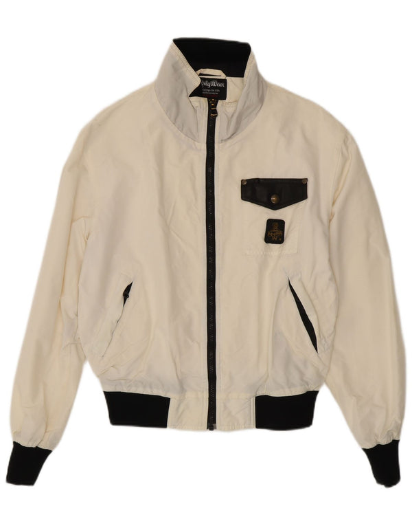 Refrigiwear Damen-Bomberjacke in Übergröße, UK 10, Größe S, Weiß, Farbblock