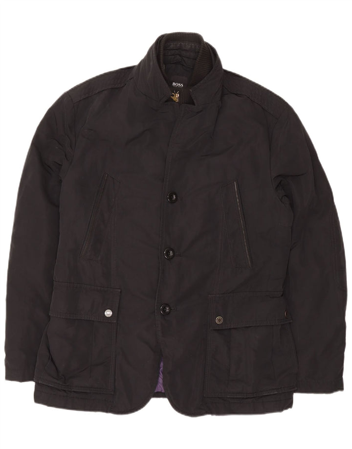 Hugo Boss Herren Utility-Jacke EU 50 Large Schwarz Polyester