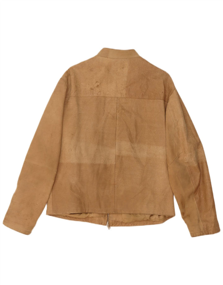 Vintage Herren Wildlederjacke UK 40 Großes Beige Leder