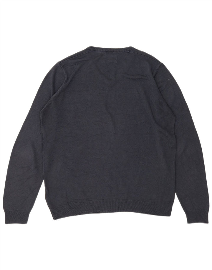 MARKS & SPENCER Herren-Pullover mit V-Ausschnitt, groß, Marineblau, Acryl