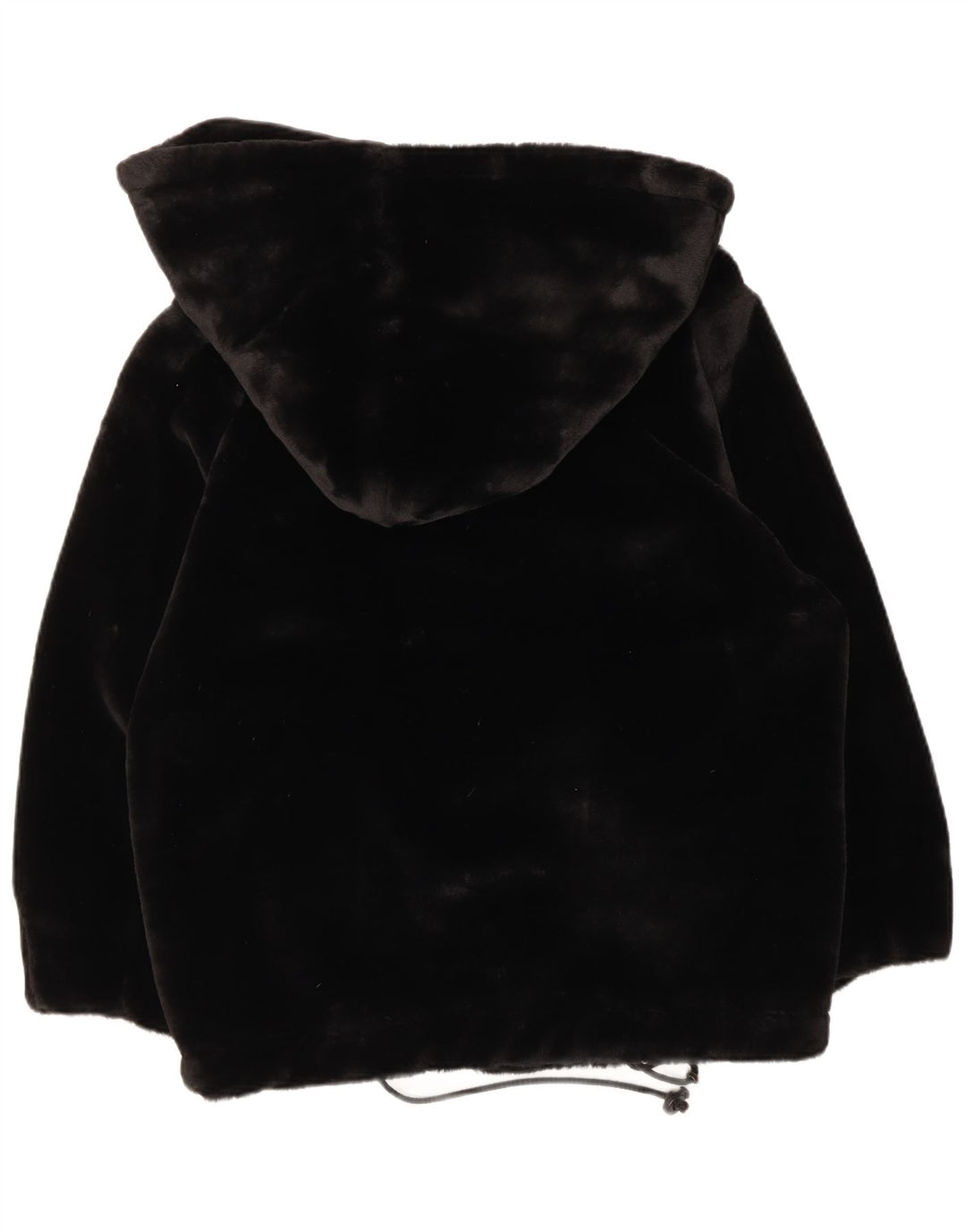 Basic Damen-Jacke aus Kunstpelz mit Kapuze, UK 16, Größe L, Schwarz, Modal