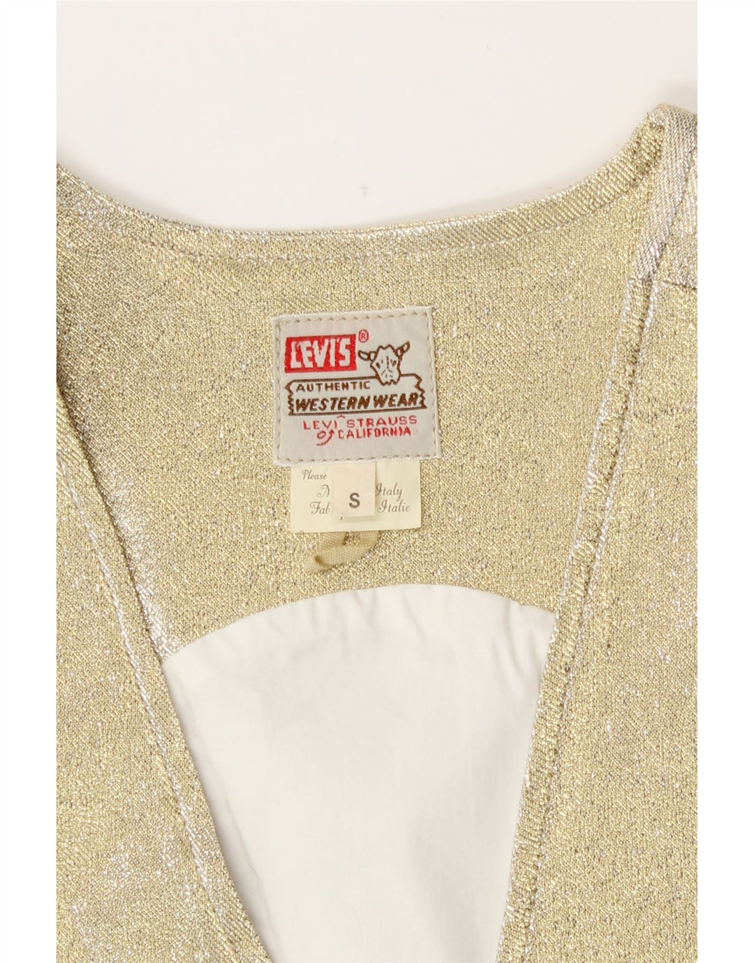 Levi's Damen Weste UK 10 Small Gold Cotton Western
