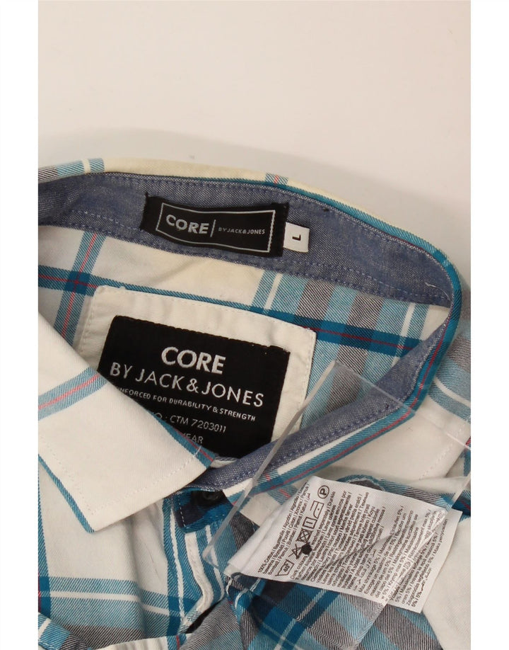 Jack & Jones Herrenhemd, groß, blau kariert, Baumwolle